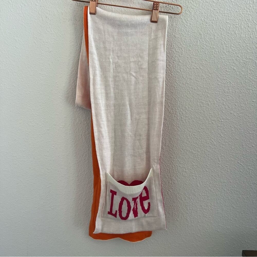 Jonathan Adler Reversible Peace Love Scarf with Hand Pockets